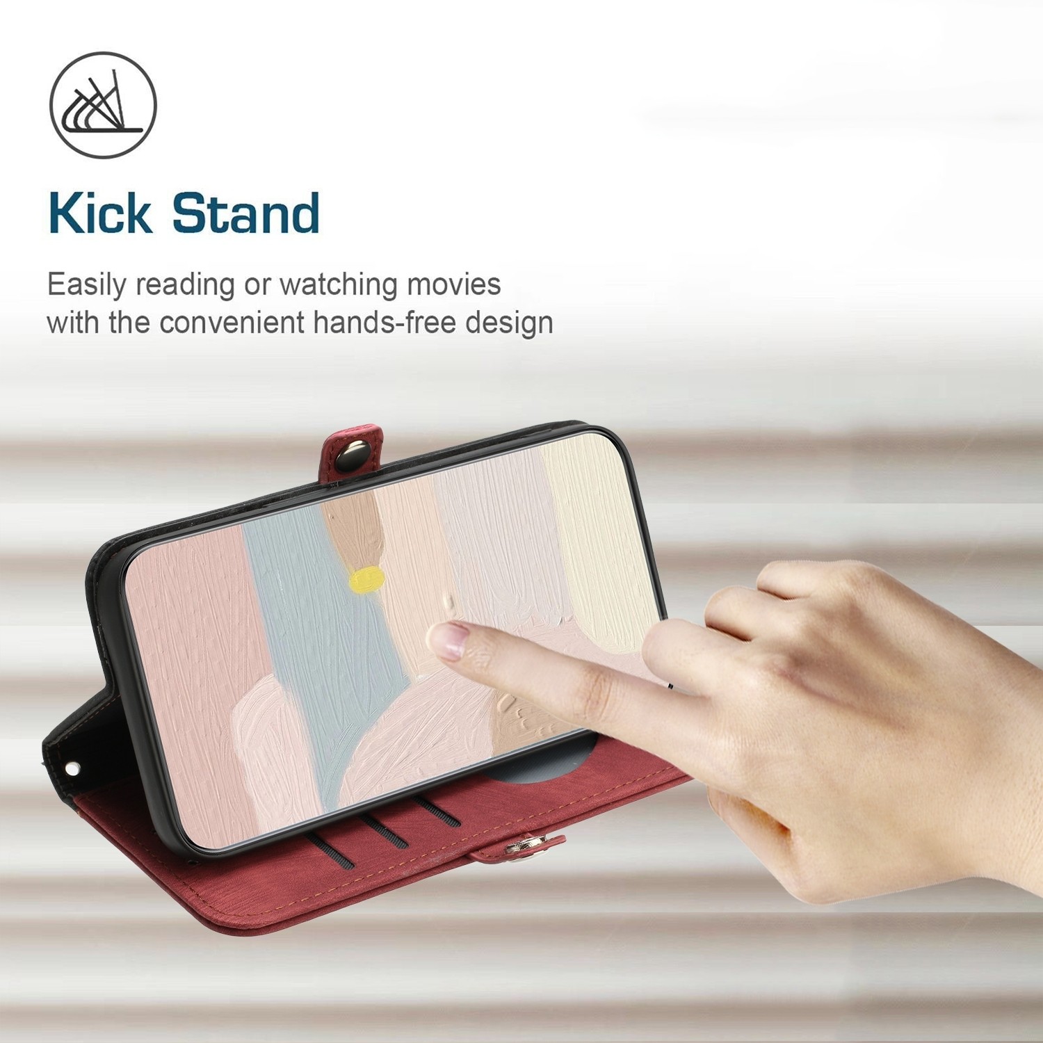 Xiaomi Poco C65 / Xiaomi Redmi 13C 4G Θήκη Βιβλίο Κόκκινο Side Buckle Double Fold Hand Strap Phone Case Red