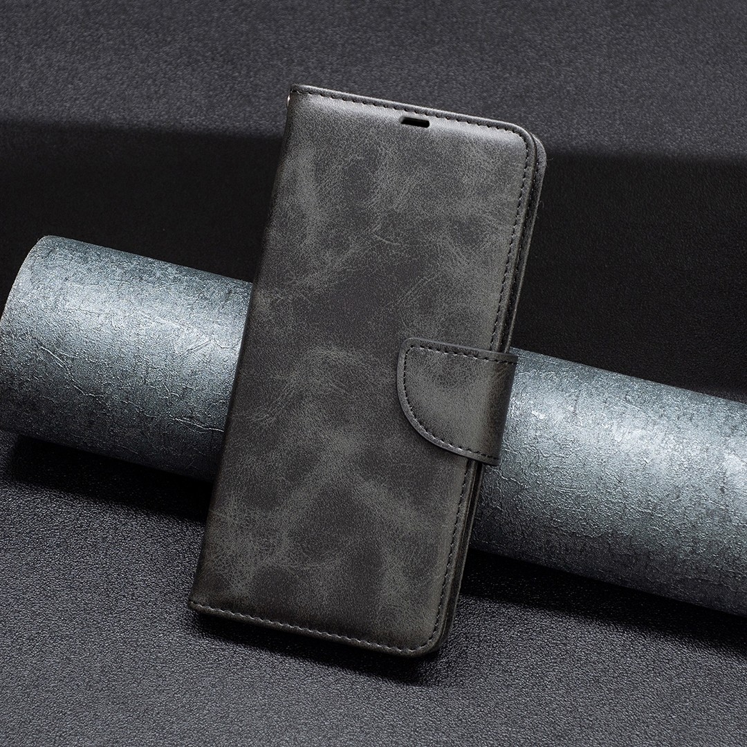Xiaomi Poco C65 / Xiaomi Redmi 13C 4G Βιβλίο Μαύρο Retro Lambskin Texture Pure Color Horizontal Flip Case Black