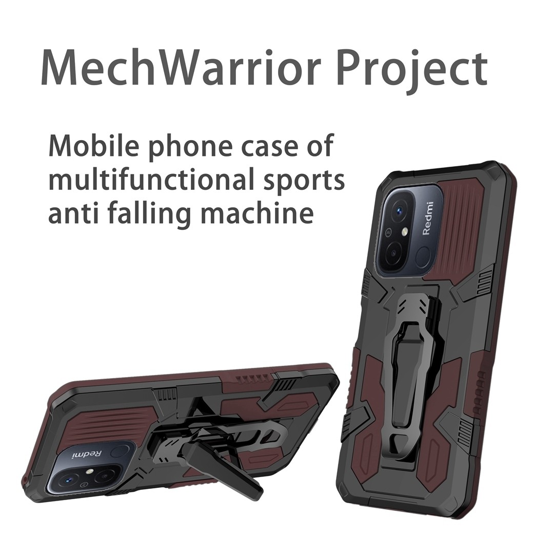 Xiaomi Redmi 12C Θήκη Καφέ Armor Warrior Shockproof PC + TPU Phone Case Brown