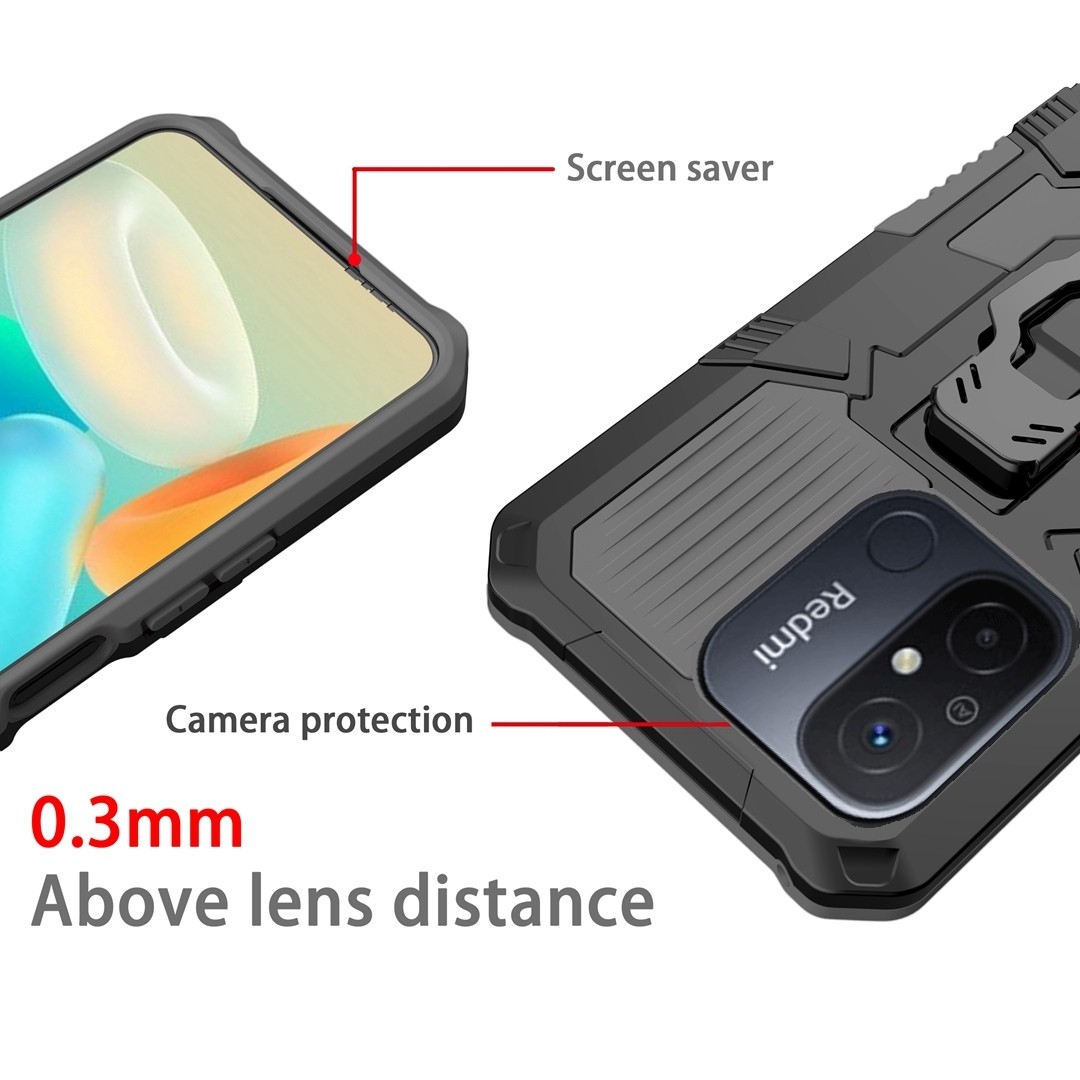 Xiaomi Redmi 12C Θήκη Γκρι Armor Warrior Shockproof PC + TPU Phone Case Grey