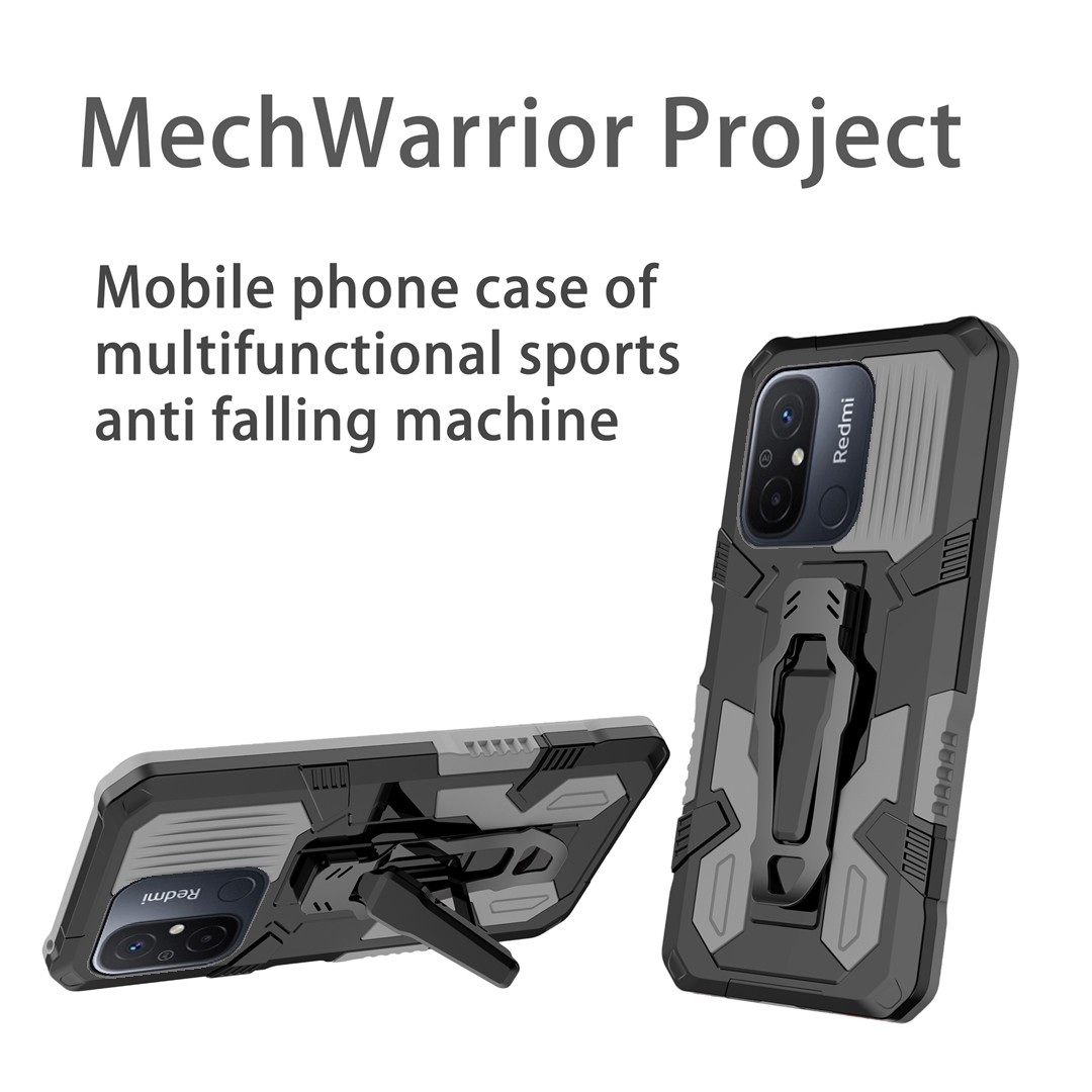 Xiaomi Redmi 12C Θήκη Γκρι Armor Warrior Shockproof PC + TPU Phone Case Grey