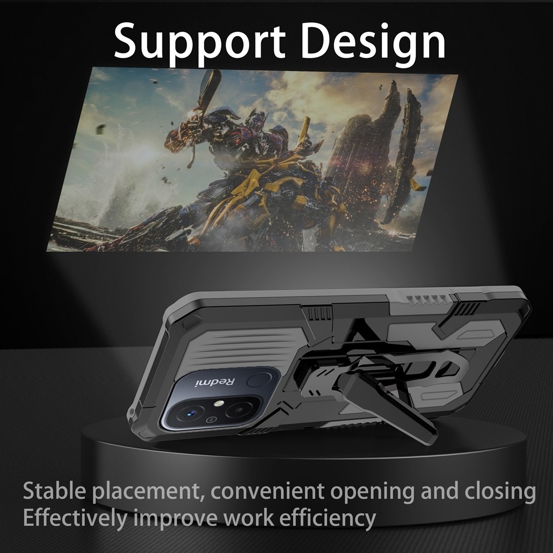 Xiaomi Redmi 12C Θήκη Γκρι Armor Warrior Shockproof PC + TPU Phone Case Grey