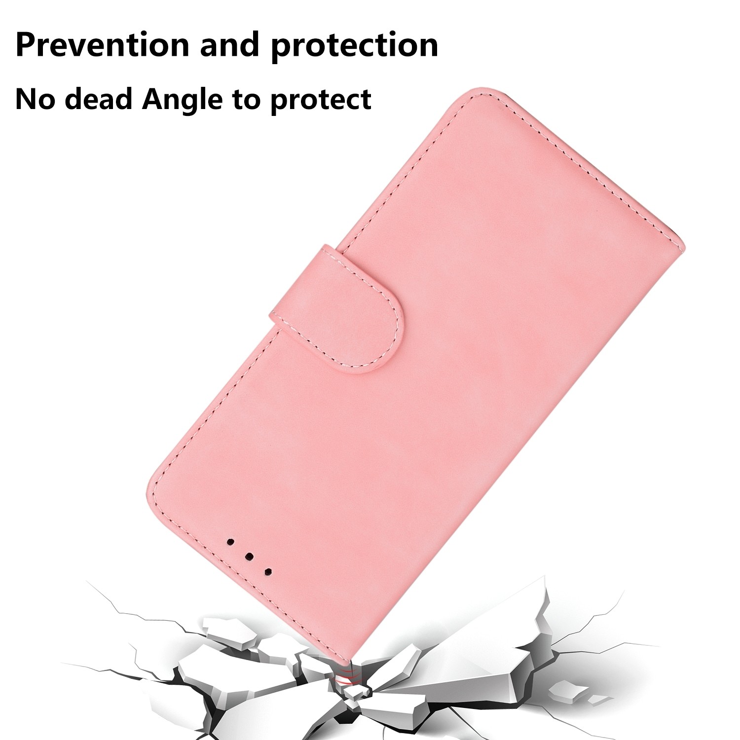 Xiaomi Redmi 12C Θήκη Βιβλίο Ροζ Skin Feel Pure Color Flip Phone Case Pink
