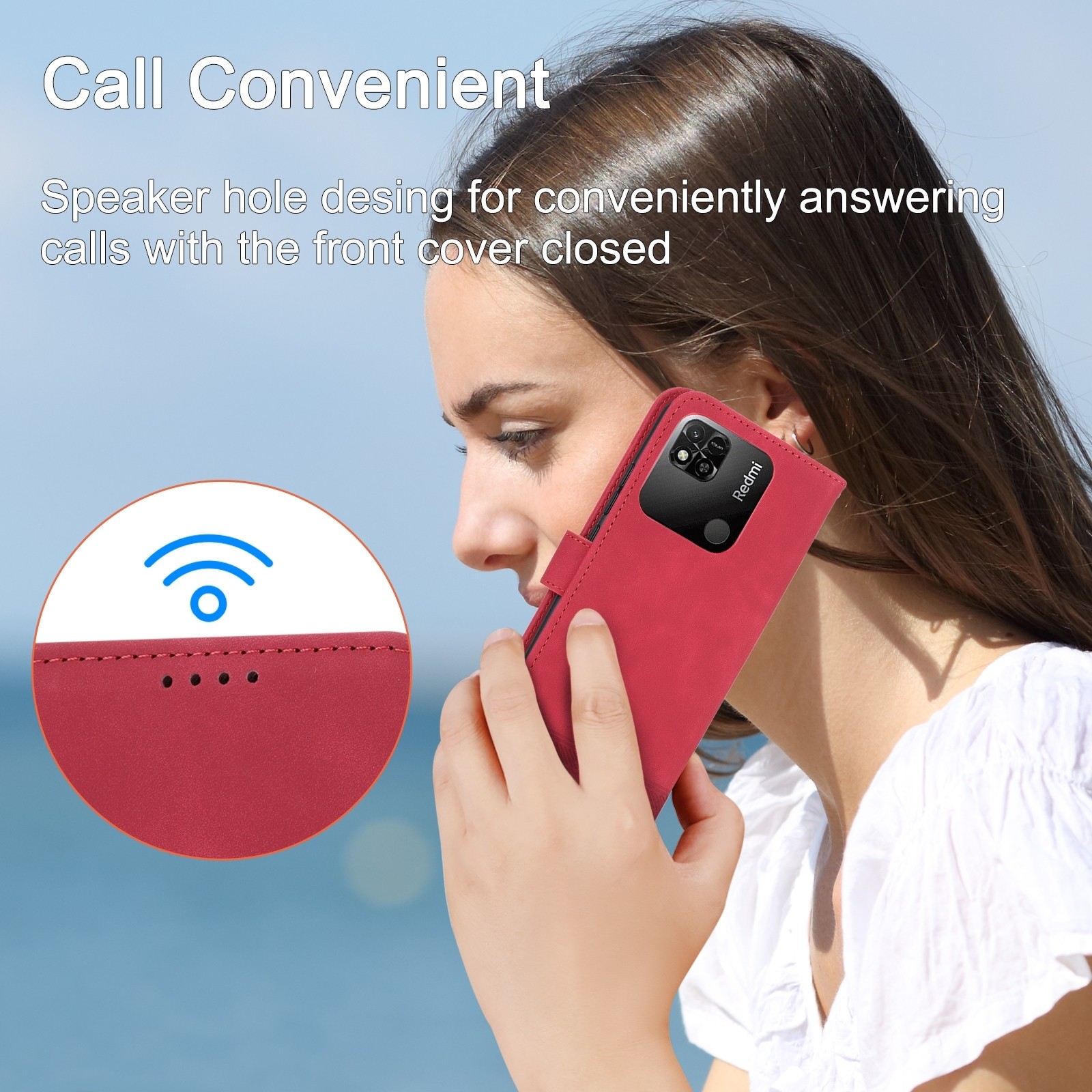 Xiaomi Redmi 12C Θήκη Βιβλίο Κόκκινο Dierfeng Dream Line TPU + PU Phone Case Red