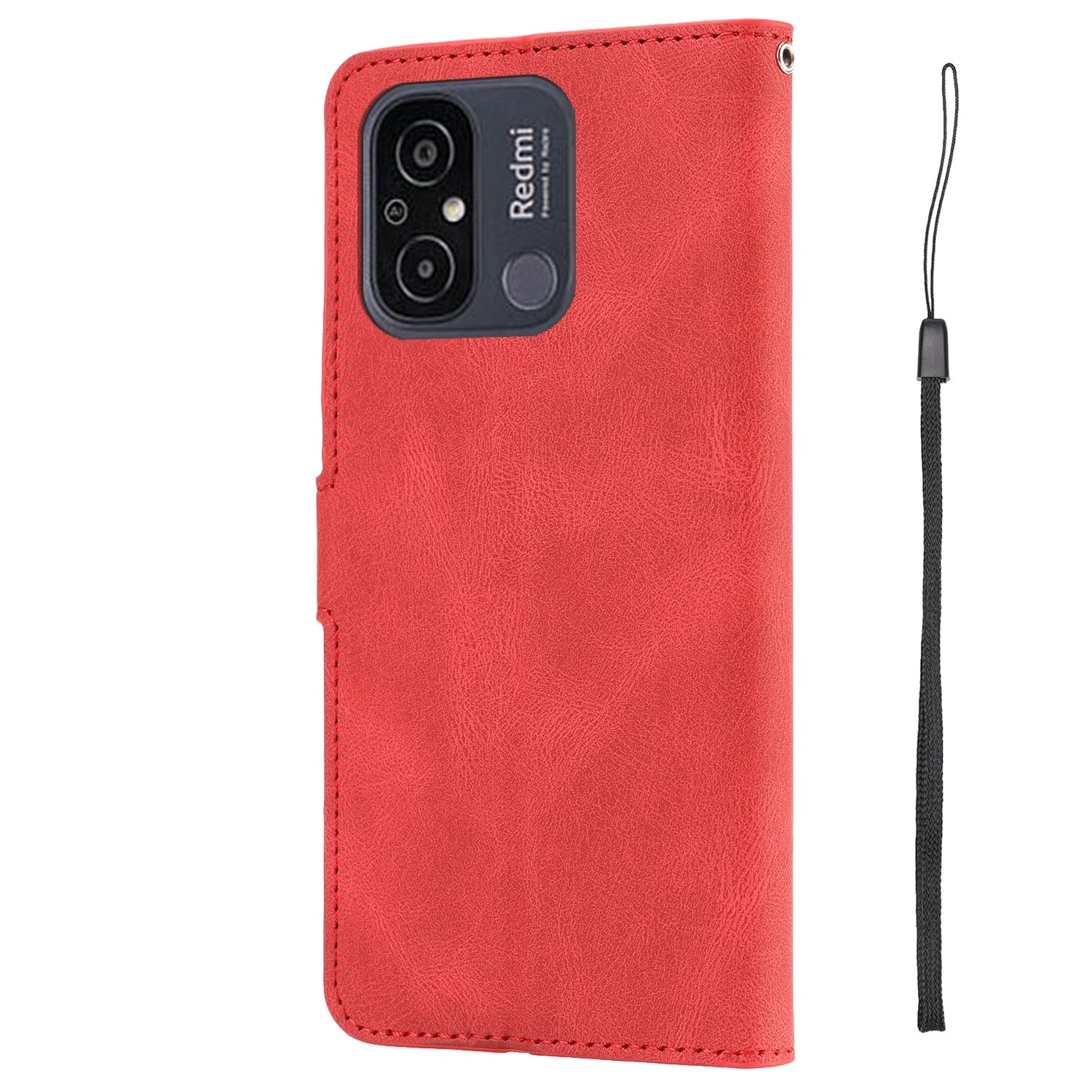 Xiaomi Redmi 12C Θήκη Βιβλίο Κόκκινο Fantasy Skin-feel Calfskin Texture Phone Case Red