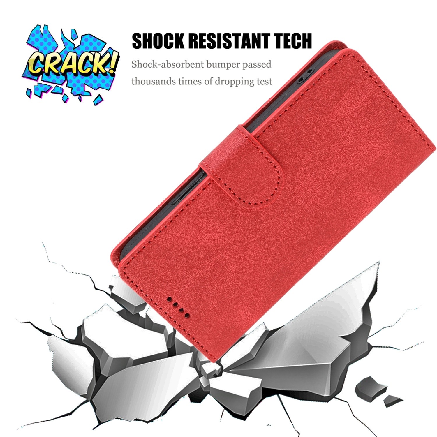 Xiaomi Redmi 12C Θήκη Βιβλίο Κόκκινο Fantasy Skin-feel Calfskin Texture Phone Case Red