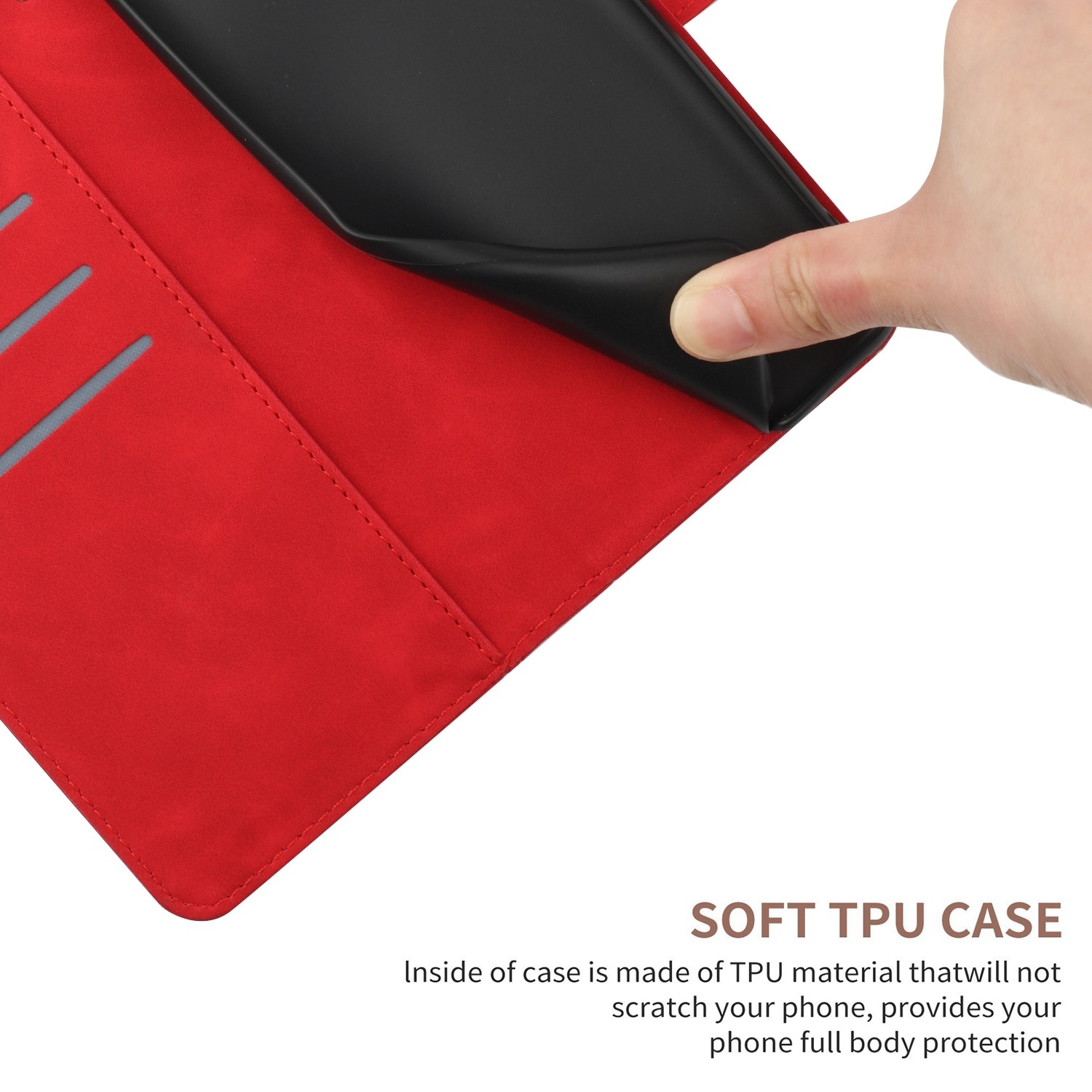 Xiaomi 13 Lite 5G Θήκη Βιβλίο Κόκκινο Stitching Embossed Phone Case Red