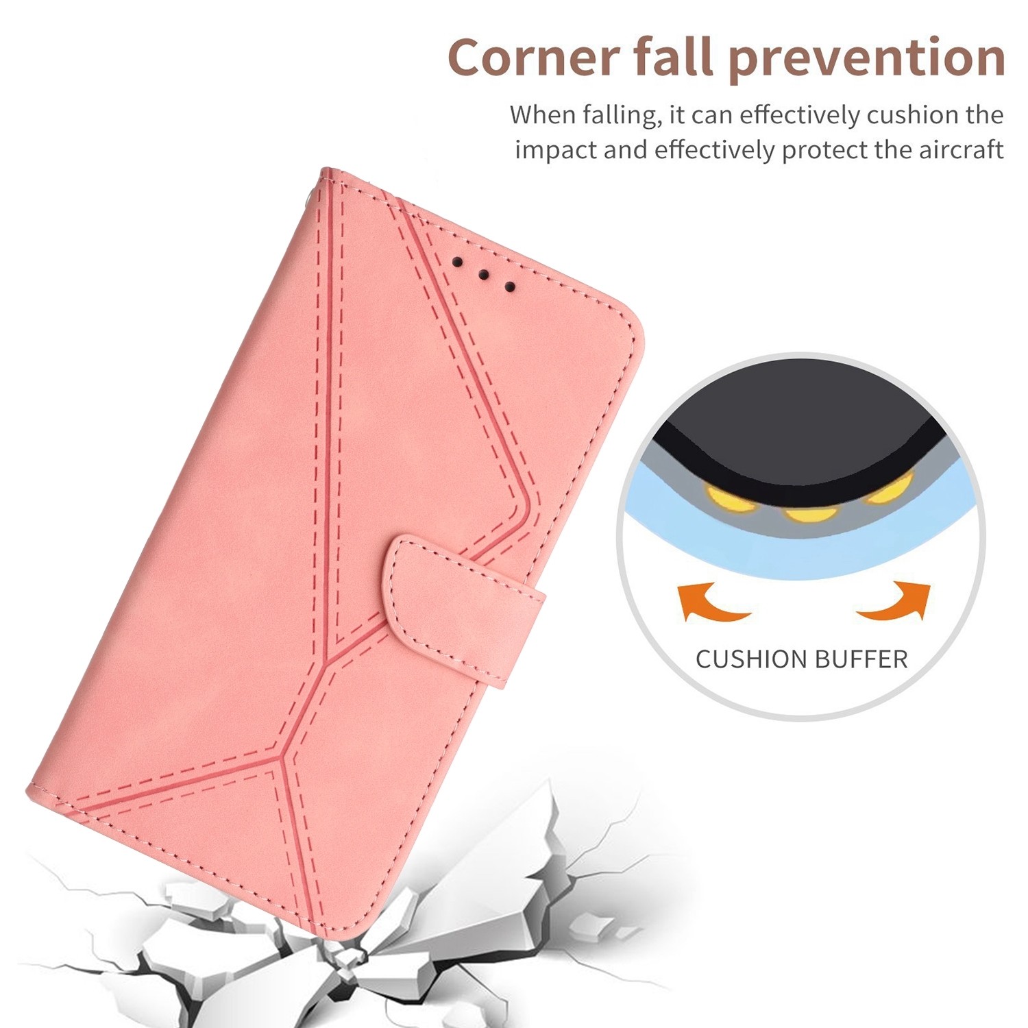 Xiaomi 13 Lite 5G Θήκη Βιβλίο Ροζ Stitching Embossed Phone Case Pink