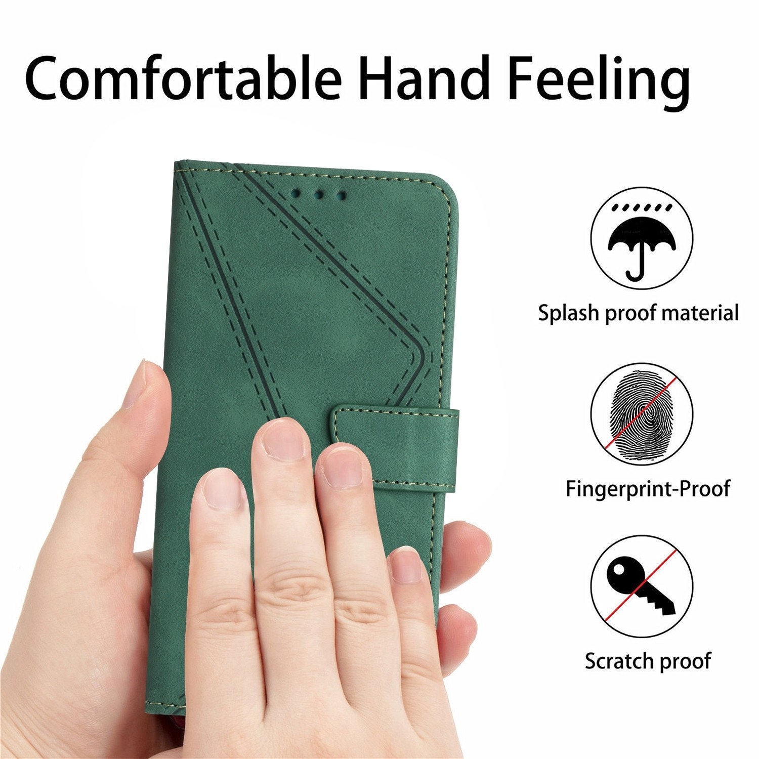 Xiaomi 13 Lite 5G Θήκη Βιβλίο Πράσινο Stitching Embossed Phone Case Green
