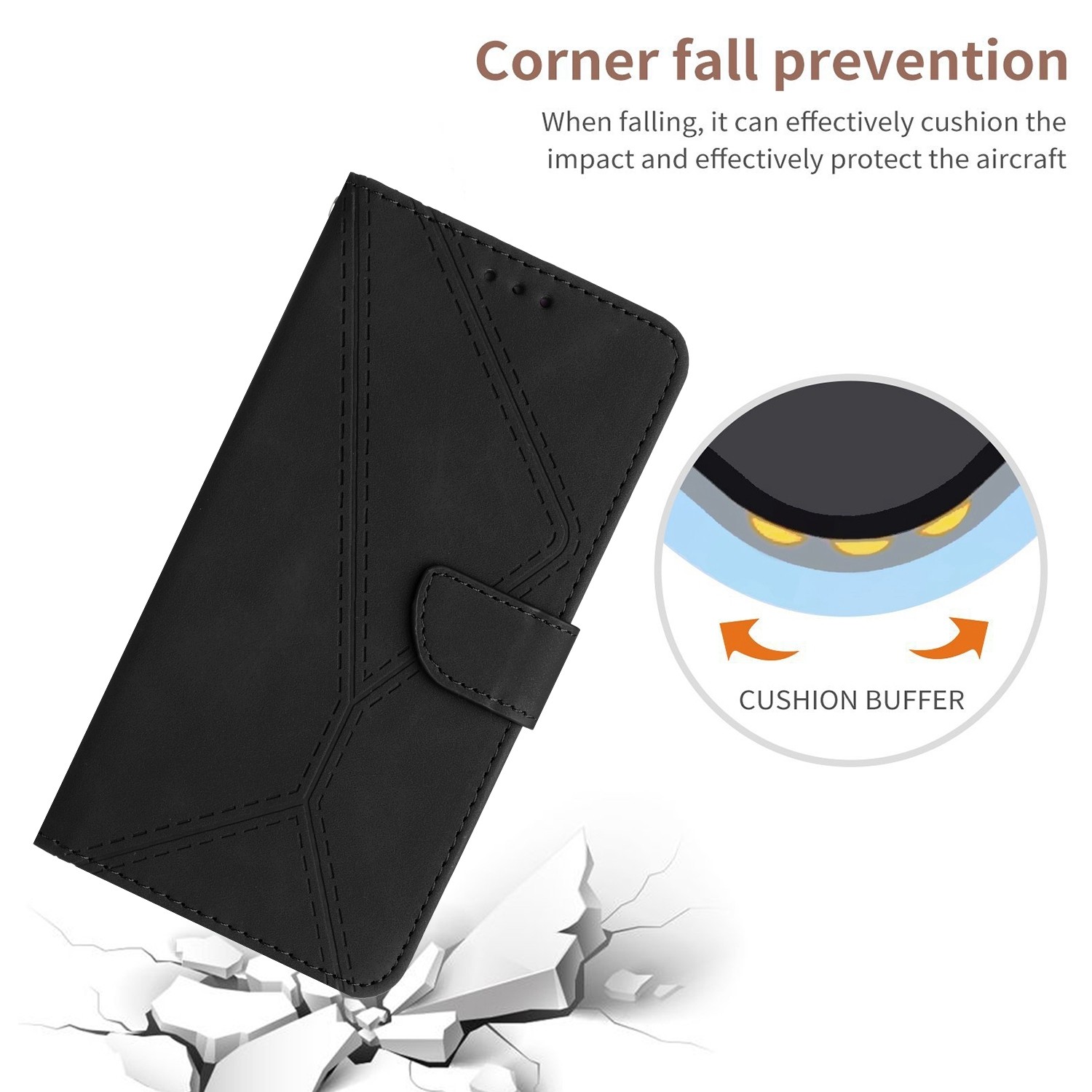 Xiaomi 13 Lite 5G Θήκη Βιβλίο Μαύρο Stitching Embossed Phone Case Black