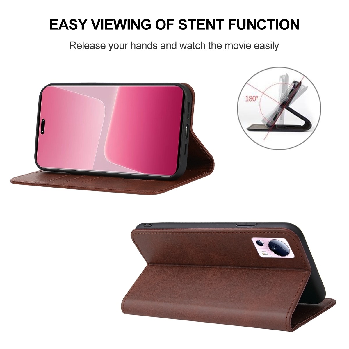 Xiaomi 13 Lite 5G Θήκη Βιβλίο Καφέ Magnetic Closure Phone Case Brown
