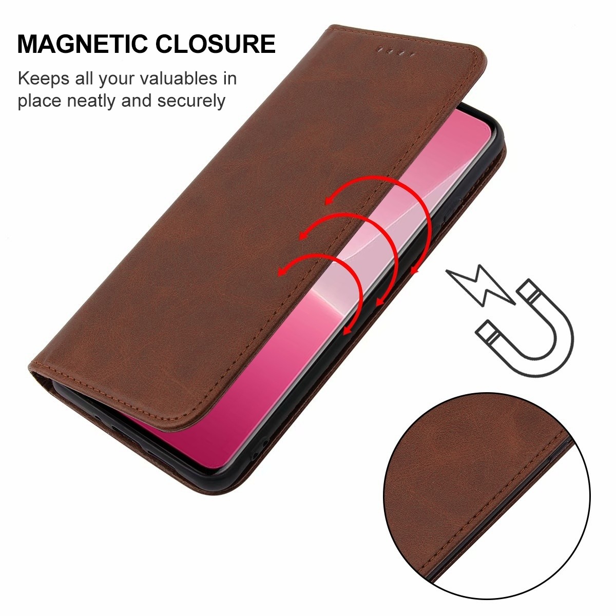 Xiaomi 13 Lite 5G Θήκη Βιβλίο Καφέ Magnetic Closure Phone Case Brown