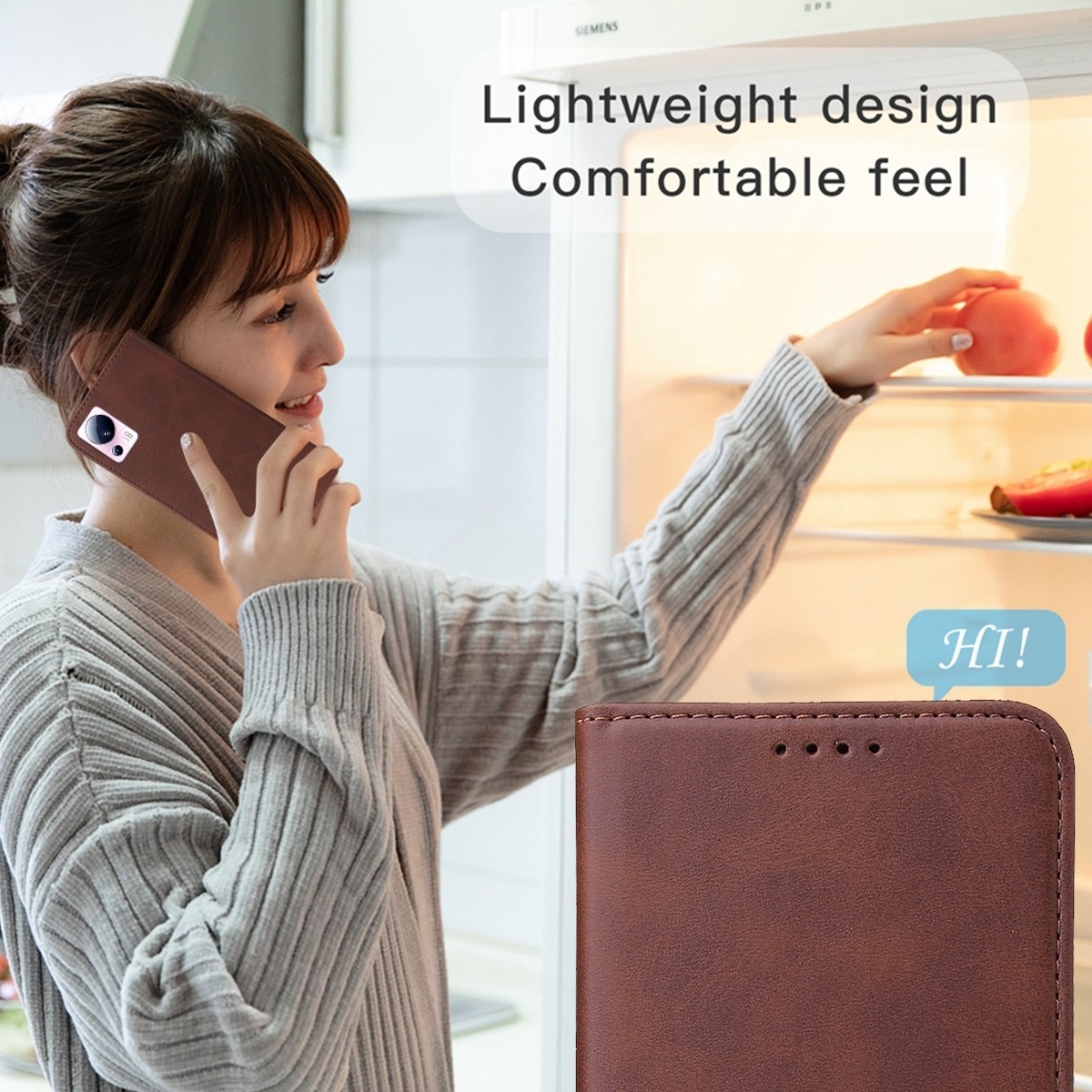 Xiaomi 13 Lite 5G Θήκη Βιβλίο Καφέ Magnetic Closure Phone Case Brown