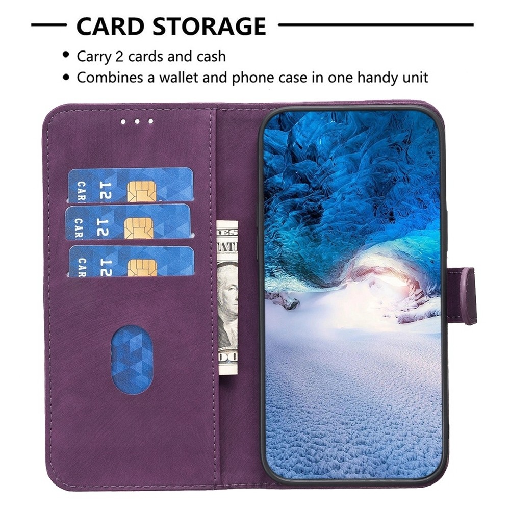 Xiaomi 13 Lite 5G Θήκη Βιβλίο Μωβ Plaid Embossed Phone Case Purple