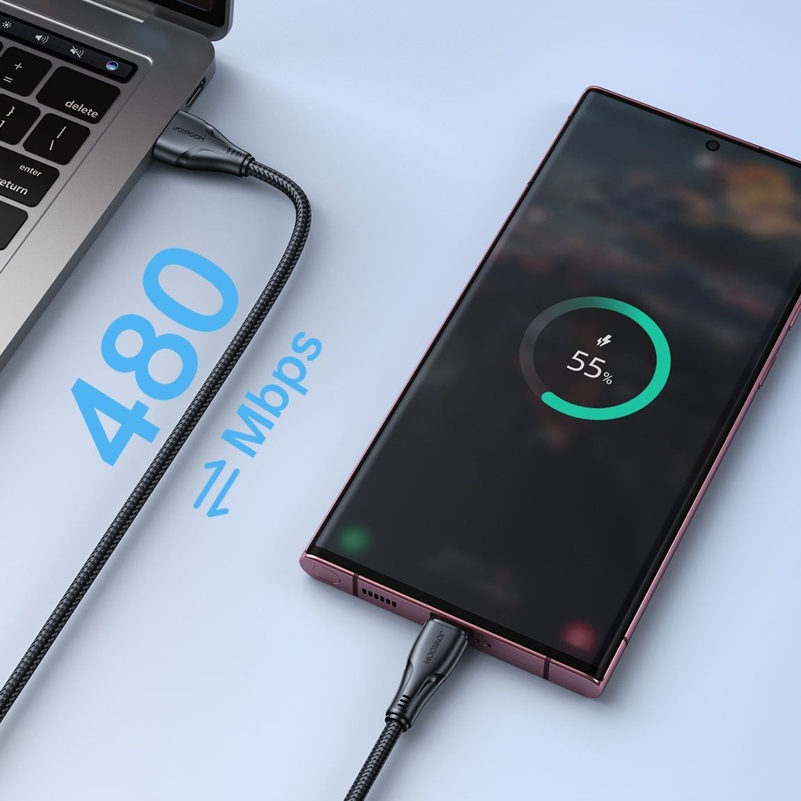 Joyroom USB - USB C 3A Cable Surpass Series For Fast Charging and Data Transfer 1.2m Black (S-UC027A11)