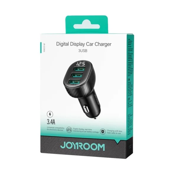 Joyroom JR-CCD03 Φορτιστής Αυτοκινήτου με 3 Θύρες USB-A 17W Μαύρος