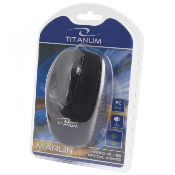 Esperanza Titanum Marlin Ενσύρματο Ποντίκι Μαύρο (5901299901816)
