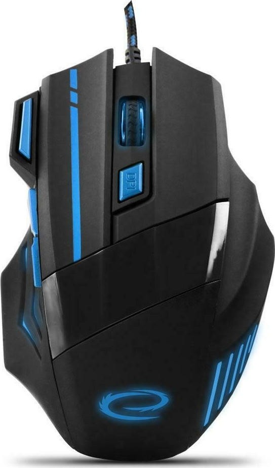 Esperanza Wolf Gaming Ποντίκι Ενσύρματο Μαύρο / Μπλε 7 Keys 2400dpi EGM201B