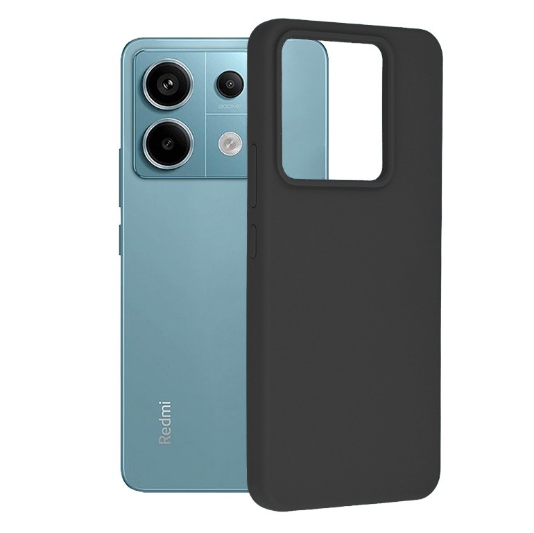 Xiaomi Redmi Note 13 Pro 5G / Poco X6 5G Θήκη Σιλικόνης Μαύρο Soft Touch Silicone Rubber Soft Case Black