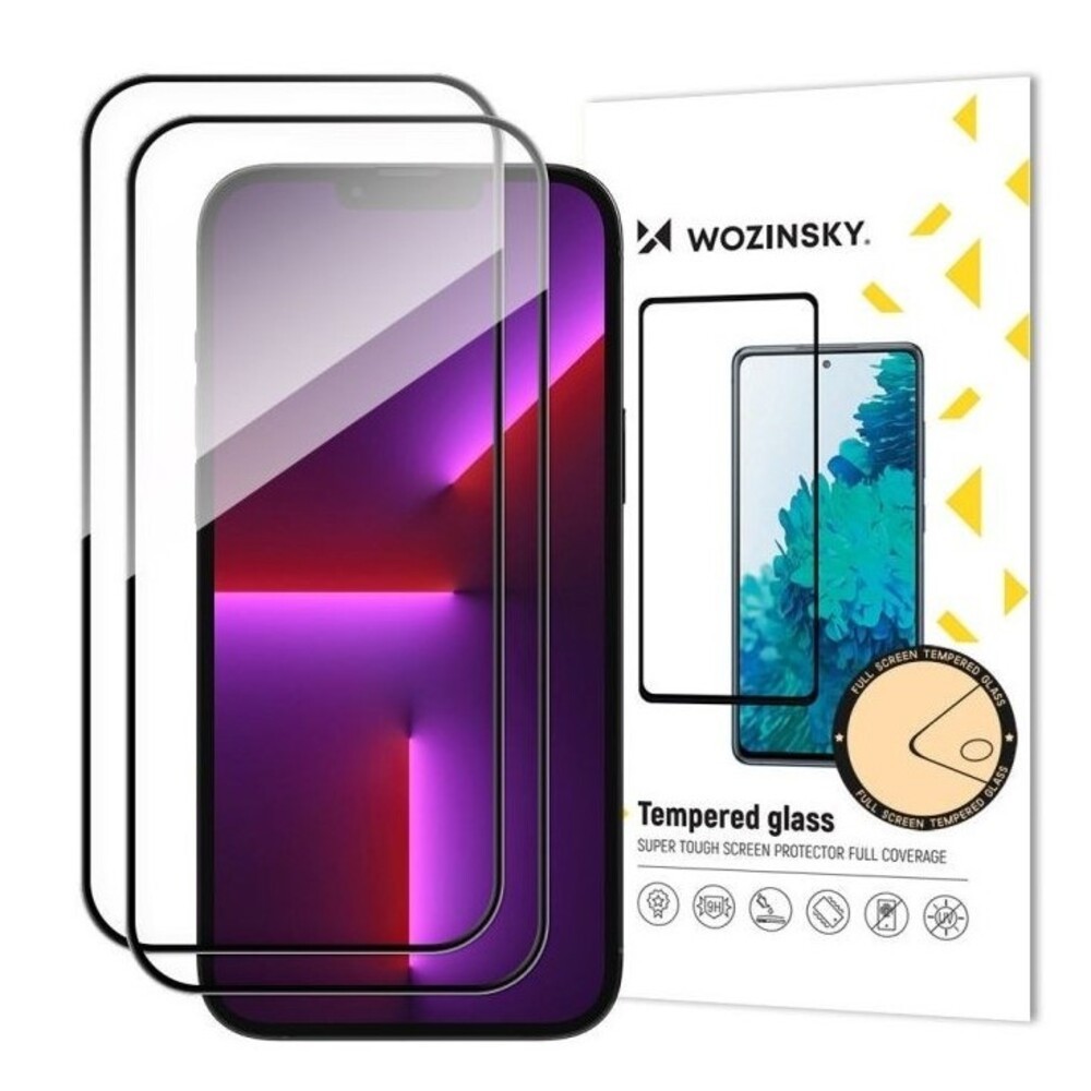 iPhone 15 / iPhone 15 Pro Προστατευτικό Τζαμάκι 2 TEMAXIA Wozinsky Full Glue Full Screen Tempered Glass Black