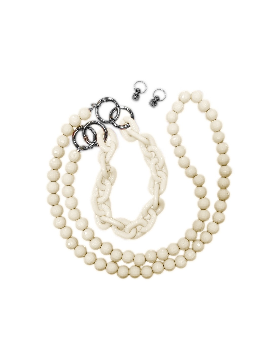 Λουράκι Λαιμού Universal Θήκης Smartphone Neck Strap Multi-Purpose Braided Chain Beige
