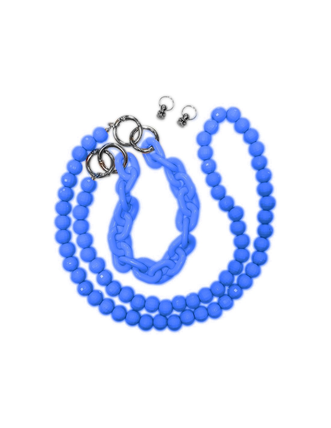 Λουράκι Λαιμού Universal Θήκης Smartphone Neck Strap Multi-Purpose Braided Chain Blue