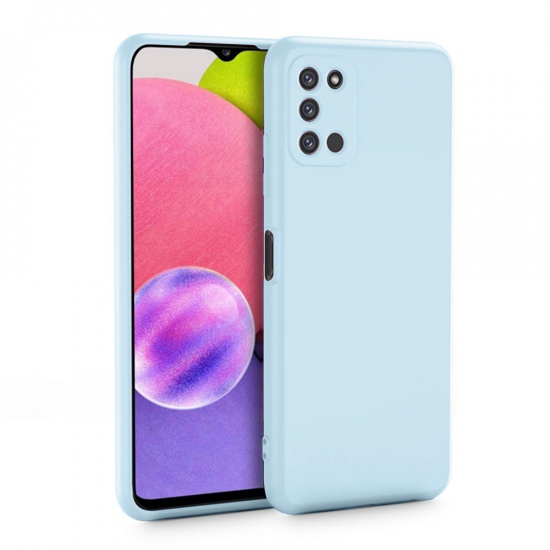 Samsung Galaxy A03s Θήκη Σιλικόνης Γαλάζιο Soft Touch Silicone Rubber Soft Case Light Blue
