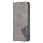 Xiaomi Redmi Note 13 Pro Plus 5G Θήκη Βιβλίο Γκρι Magnetic Buckle Rhombus Texture Phone Case Grey