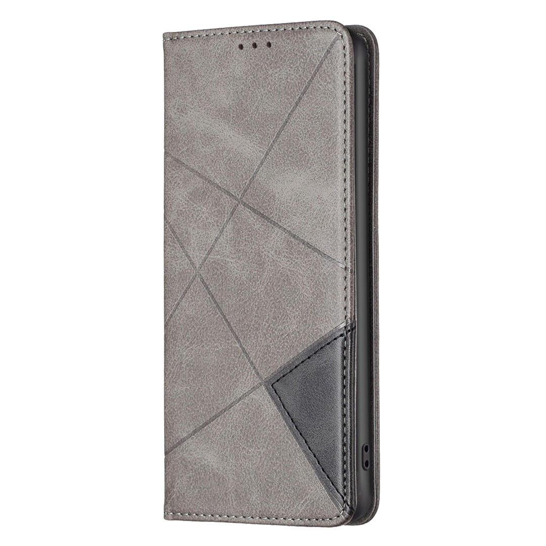 Xiaomi Redmi Note 13 Pro Plus 5G Θήκη Βιβλίο Γκρι Magnetic Buckle Rhombus Texture Phone Case Grey