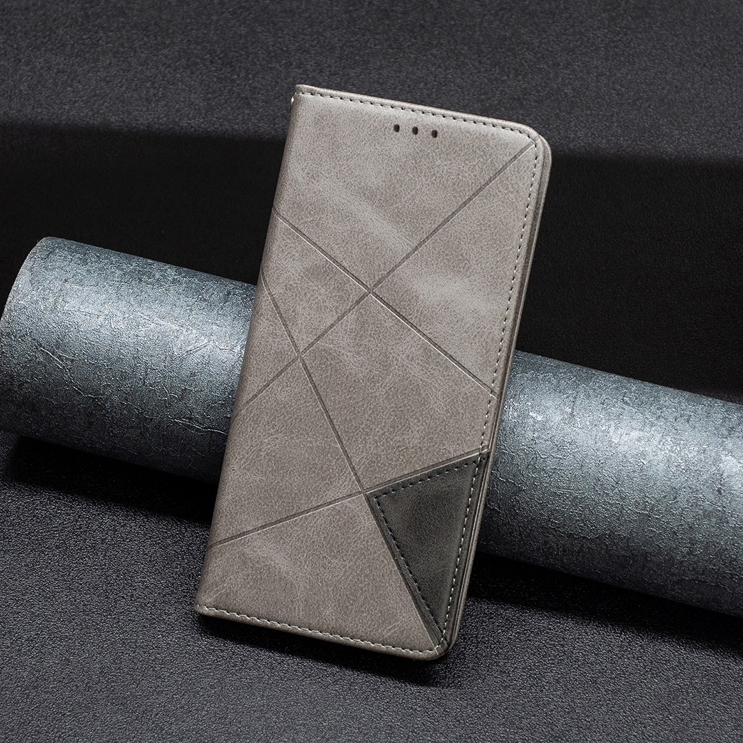 Xiaomi Redmi Note 13 Pro Plus 5G Θήκη Βιβλίο Γκρι Magnetic Buckle Rhombus Texture Phone Case Grey