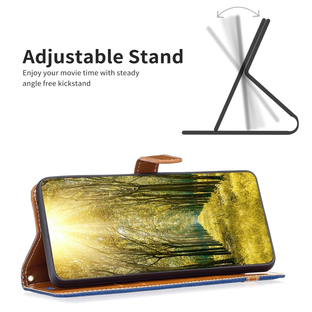 Xiaomi Redmi Note 13 Pro 5G / Poco X6 5G Θήκη Βιβλίο Γαλάζιο Color Block Denim Texture Phone Case Royal Blue