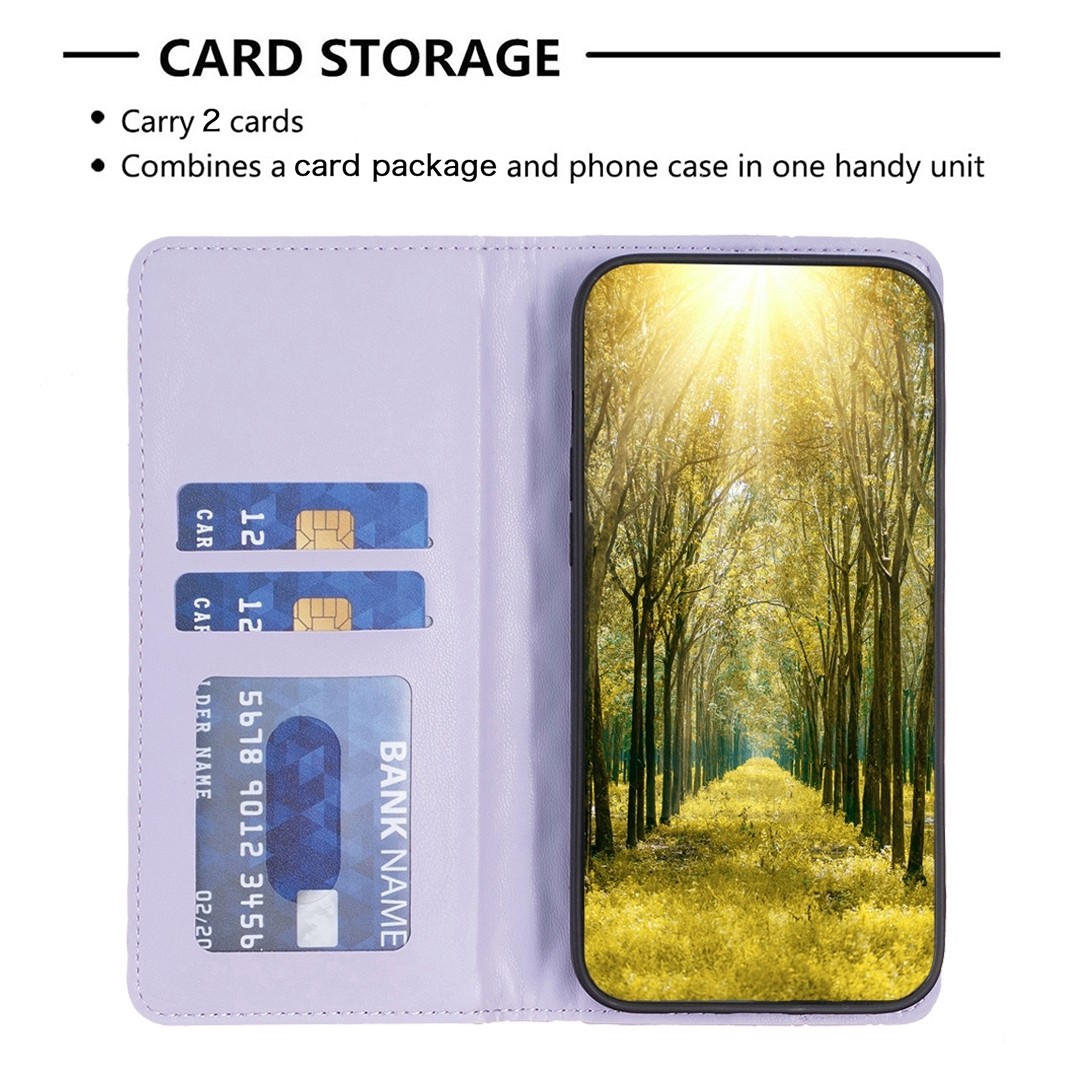 Xiaomi Redmi Note 13 Pro Plus 5G Θήκη Βιβλίο Μωβ Diamond Lattice Magnetic Flip Phone Case Purple