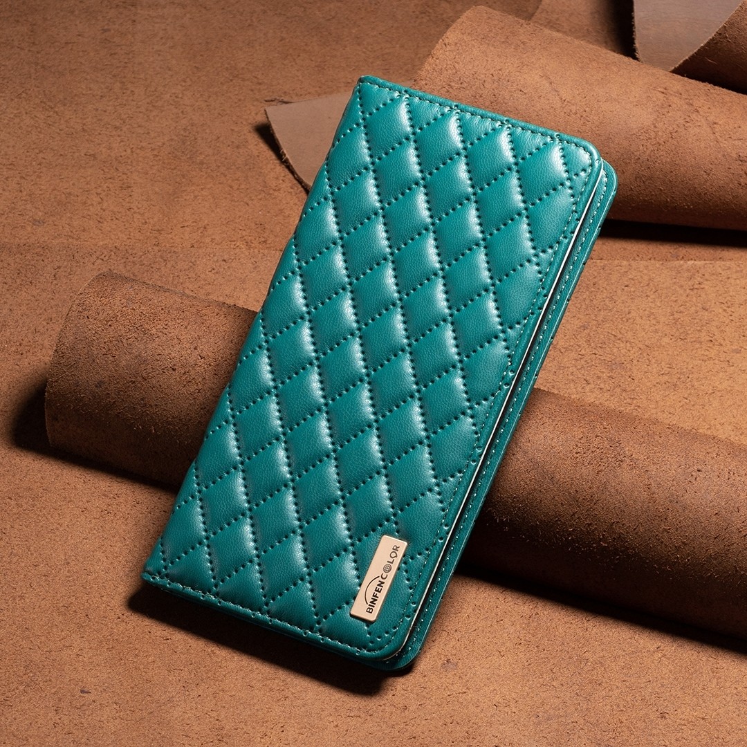 Xiaomi Redmi Note 13 Pro 5G / Poco X6 5G Θήκη Βιβλίο Πράσινο Diamond Lattice Magnetic Flip Phone Case Green