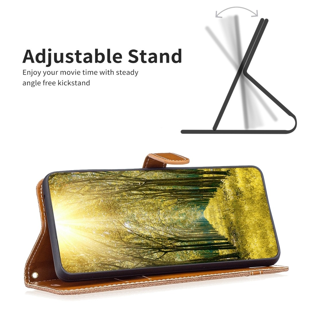 Xiaomi Redmi Note 13 Pro 5G / Poco X6 5G Θήκη Βιβλίο Καφέ Color Block Denim Texture Phone Case Brown