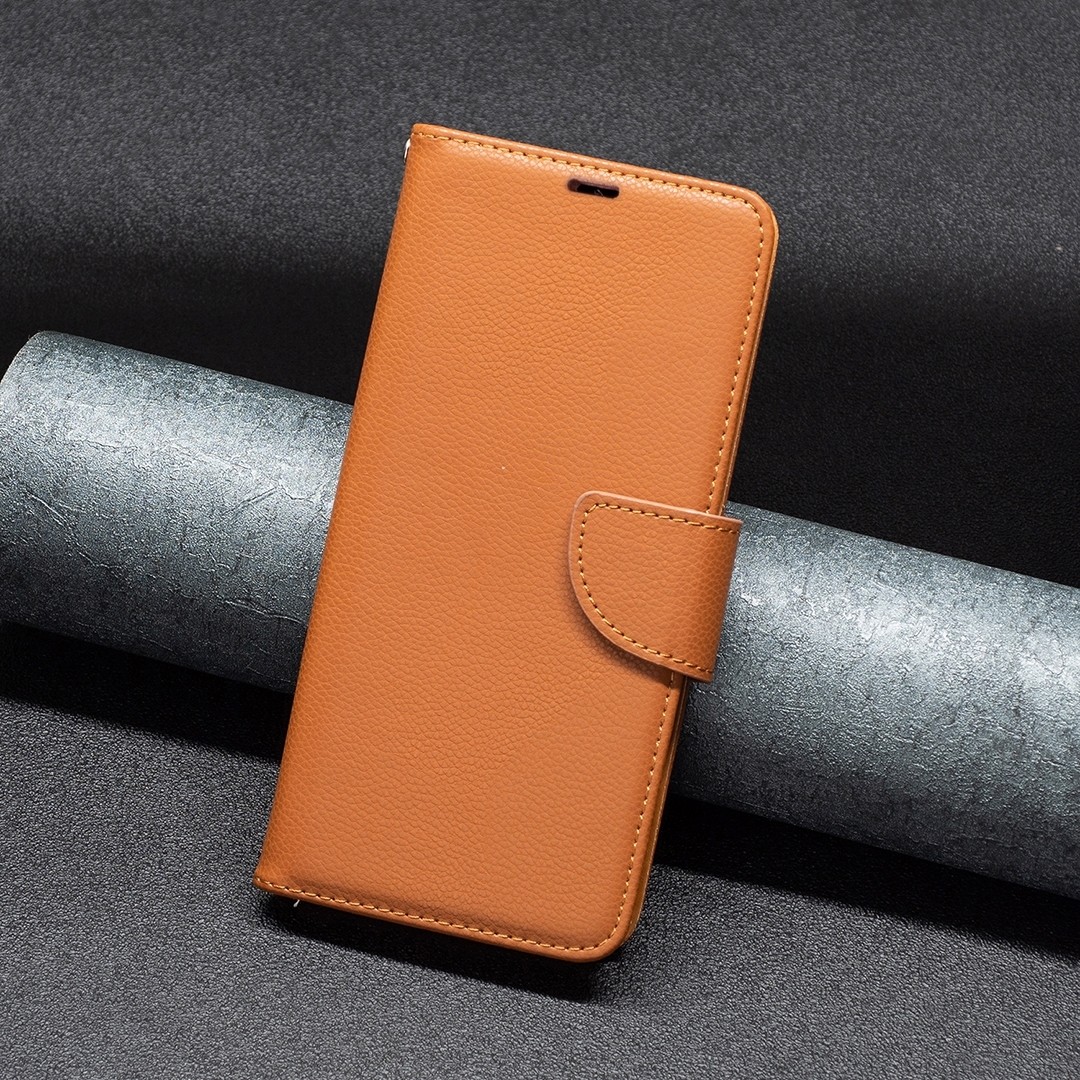 Xiaomi Redmi Note 13 Pro Plus 5G Θήκη Βιβλίο Καφέ Litchi Texture Pure Color Phone Case Brown