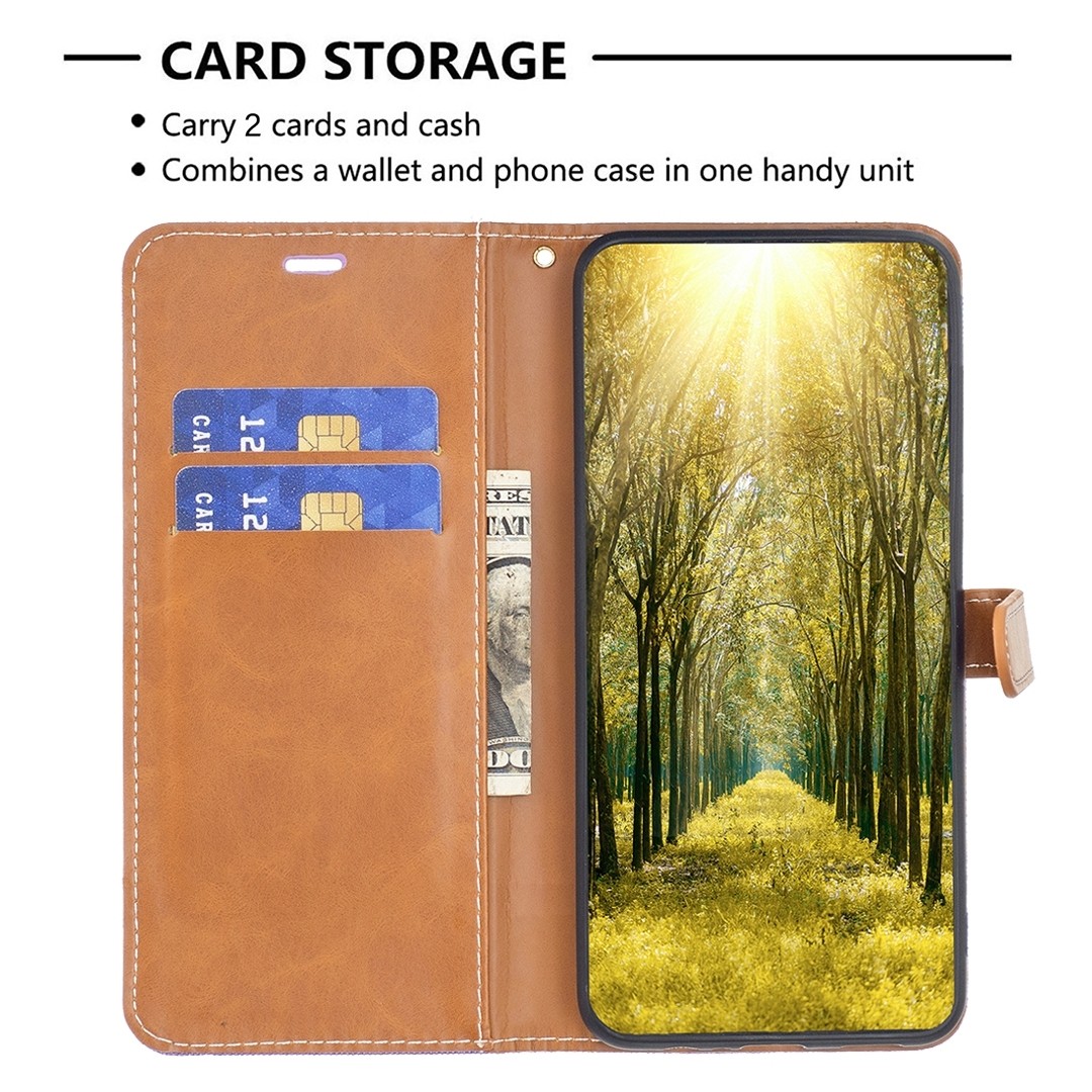 Xiaomi Redmi Note 13 Pro Plus 5G Θήκη Βιβλίο Μωβ Color Block Denim Texture Phone Case Purple