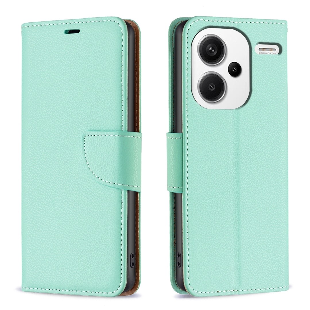 Xiaomi Redmi Note 13 Pro Plus 5G Θήκη Βιβλίο Πράσινο Litchi Texture Pure Color Phone Case Green