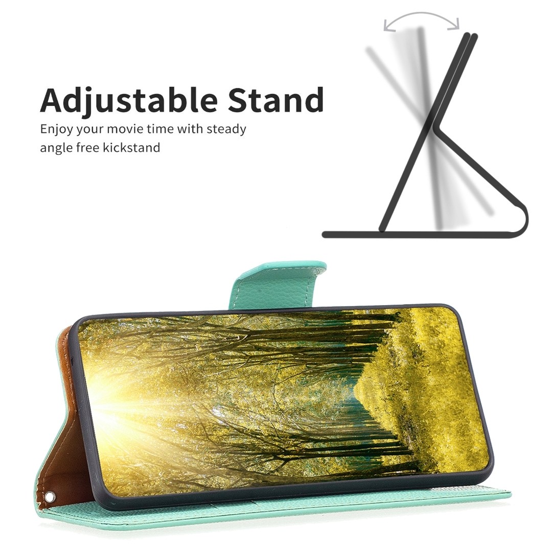Xiaomi Redmi Note 13 Pro Plus 5G Θήκη Βιβλίο Πράσινο Litchi Texture Pure Color Phone Case Green