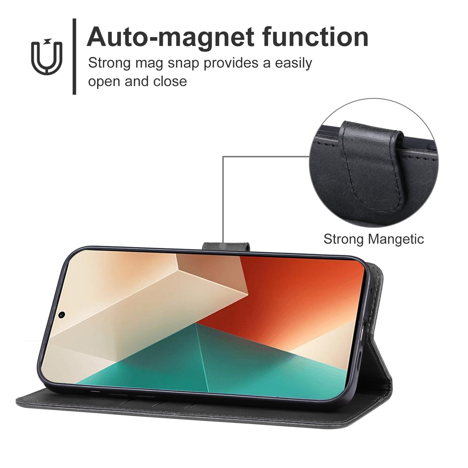 Xiaomi Redmi Note 13 5G Θήκη Βιβλίο Μαύρο Phone Case Black
