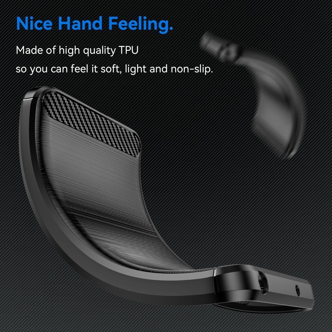 Xiaomi Redmi Note 13 4G Θήκη Σιλικόνης Μα΄ύρη Brushed Texture Carbon Fiber TPU Phone Case Black