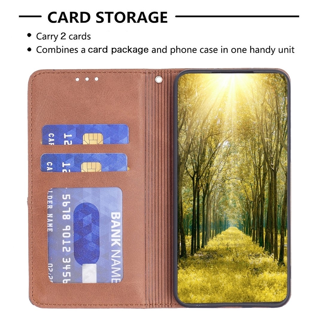 Xiaomi Redmi Note 13 Pro 4G / Poco M6 Pro 4G Θήκη Βιβλίο Καφέ Magnetic Buckle Rhombus Texture Phone Case Brown