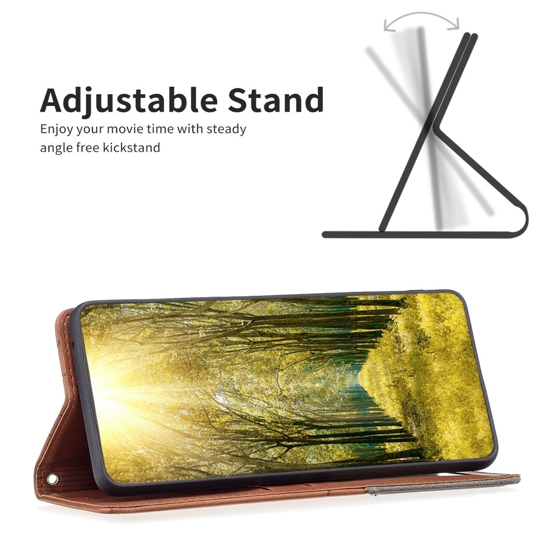 Xiaomi Redmi Note 13 Pro 4G / Poco M6 Pro 4G Θήκη Βιβλίο Καφέ Magnetic Buckle Rhombus Texture Phone Case Brown