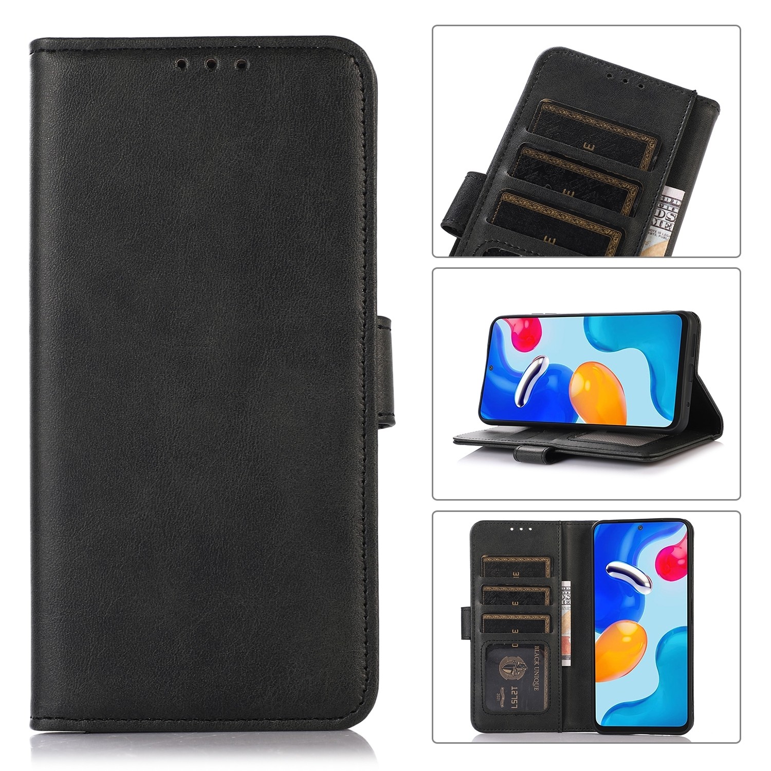 Xiaomi Redmi Note 13 Pro 5G / Poco X6 5G Θήκη Βιβλίο Μαύρο Cow Texture Phone Case Black