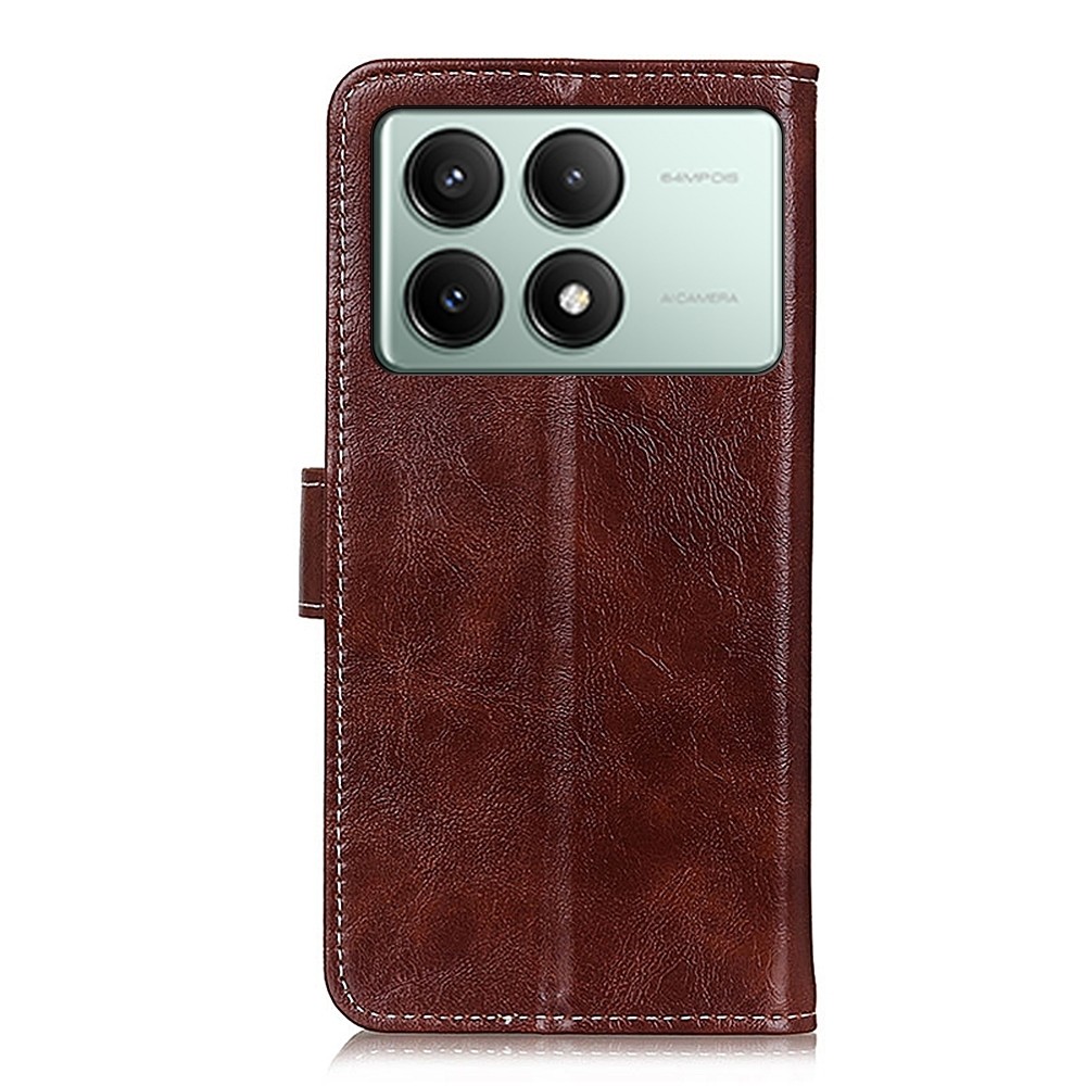 Xiaomi Poco X6 Pro 5G Θήκη Βιβλίο Καφέ Retro Crazy Horse Texture Flip Phone Case Brown