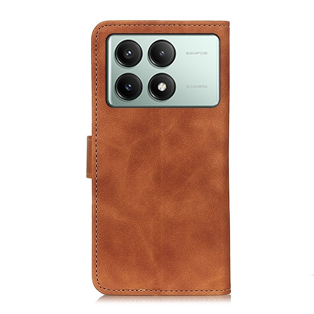 Xiaomi Poco X6 Pro 5G Θήκη Βιβλίο Καφέ KHAZNEH Retro Texture Flip Phone Case Brown