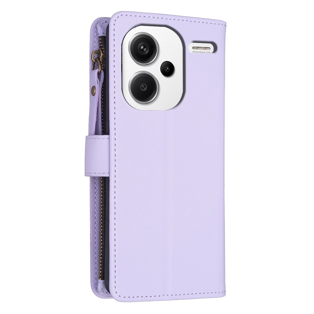Xiaomi Redmi Note 13 Pro Plus 5G Θήκη Βιβλίο Μωβ Card Slots Zipper Wallet Flip Phone Case Purple
