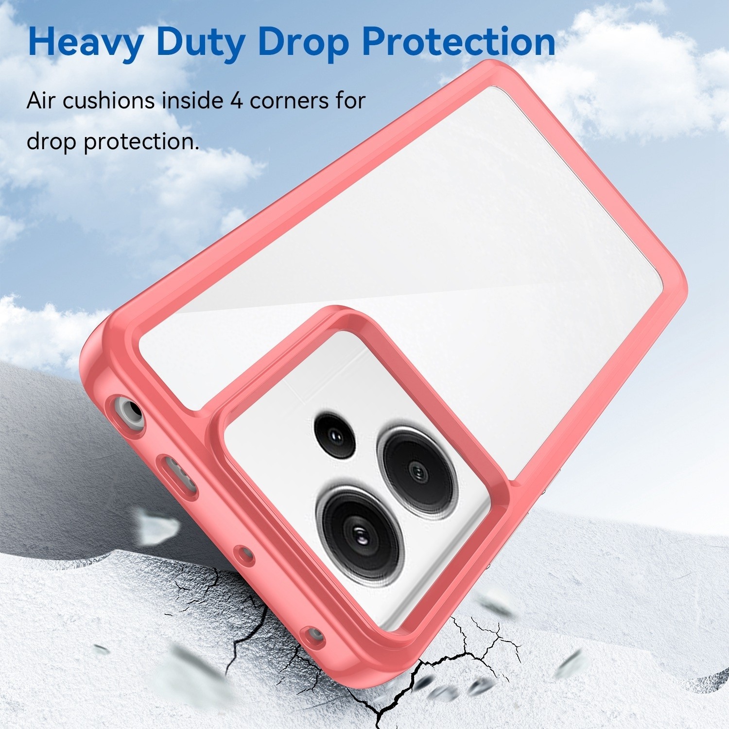 Xiaomi Redmi Note 13 Pro Plus 5G Θήκη Διάφανη - Κόκκινη Colorful Series Acrylic + TPU Phone Case Red