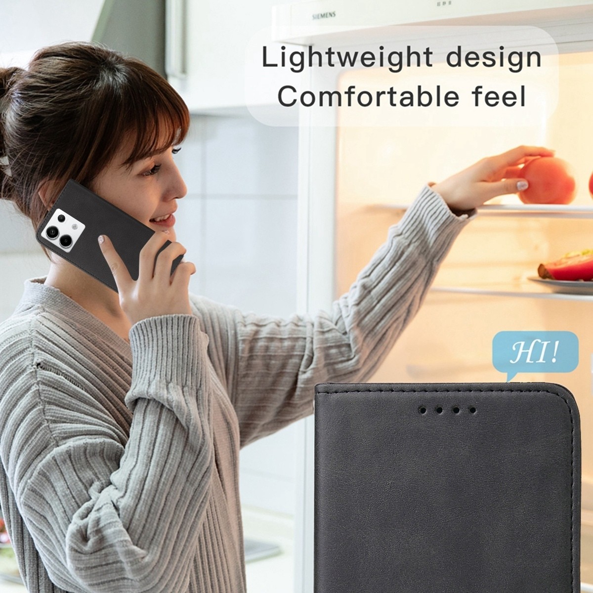 Xiaomi Redmi Note 13 Pro 5G / Poco X6 5G Θήκη Βιβλίο Μαύρο Magnetic Closure Phone Case Black