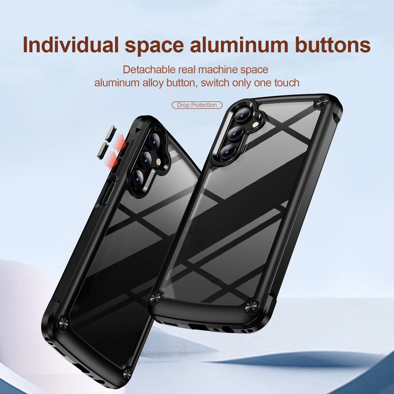 Samsung Galaxy A25 5G / A24 5G/4G Θήκη Διάφανη - Μαύρη TPU + PC Lens Protection Phone Case Black