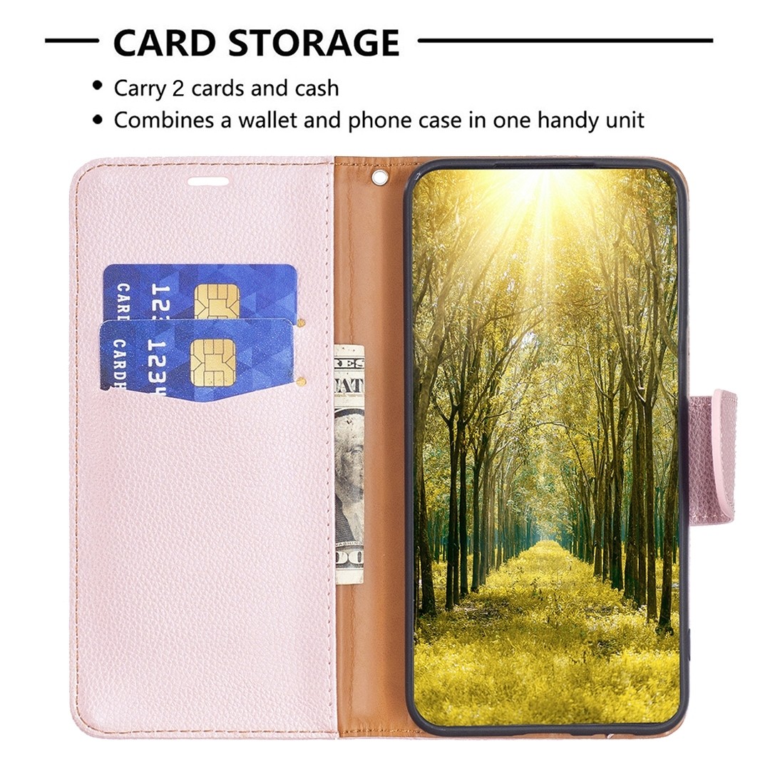 Xiaomi Redmi Note 13 Pro 5G / Poco X6 5G Θήκη Βιβλίο Ροζ Litchi Texture Pure Color Phone Case Rose Gold